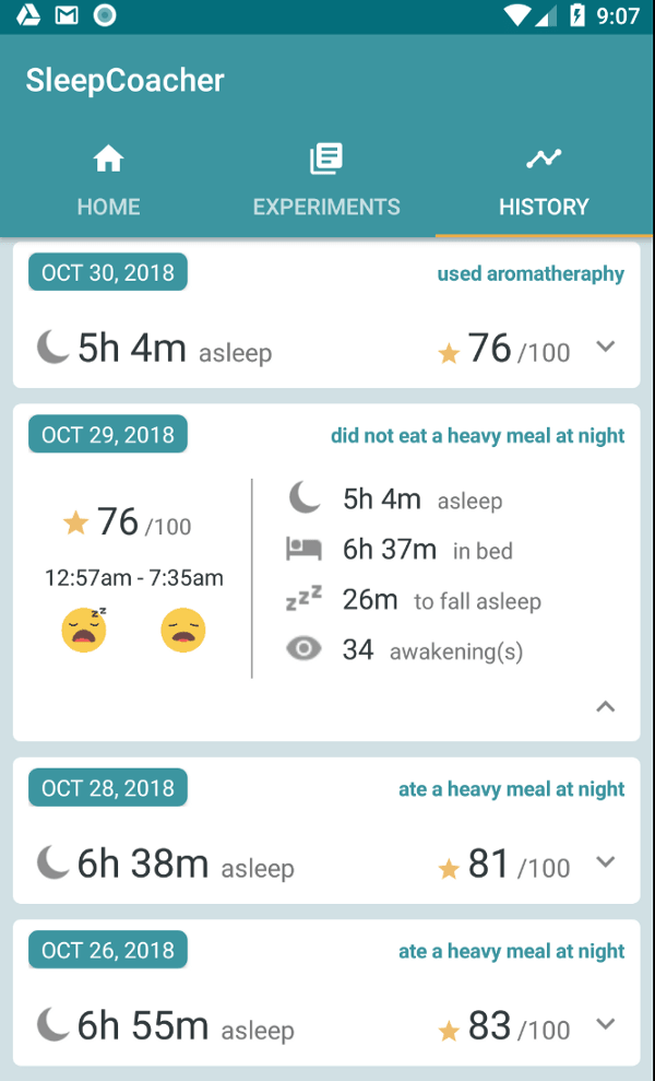 sleepcoacher daily updates screen